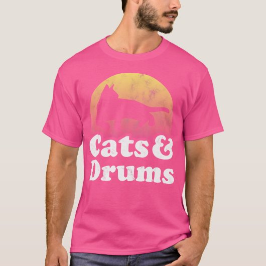 Katten en trommels Mannen of dameskat en -trommel T-shirt (Voorkant)