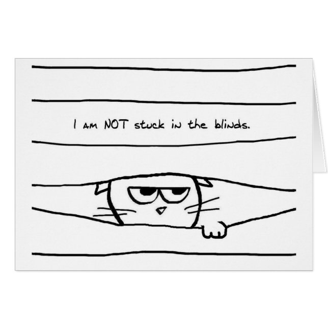 Katten en vensterjaloezieën - Funny Cat Card (Voorkant Horizontaal)