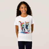 Katten en verf t-shirt (Voorkant volledig)