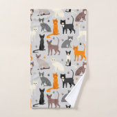 Katten en verfdrukken bad handdoek (Handdoek)