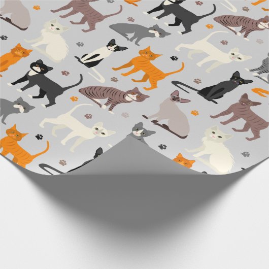 Katten en verfdrukken cadeaupapier (Hoek)