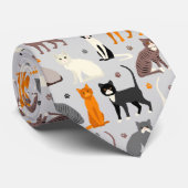 Katten en verfdrukken stropdas (Opgerold)