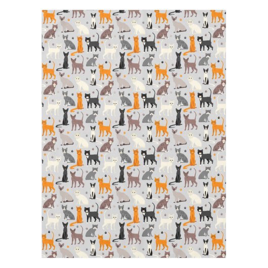 Katten en verfdrukken tafelkleed (Voorkant)