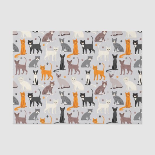 Katten en verfdrukken tissuepapier (Voorkant)