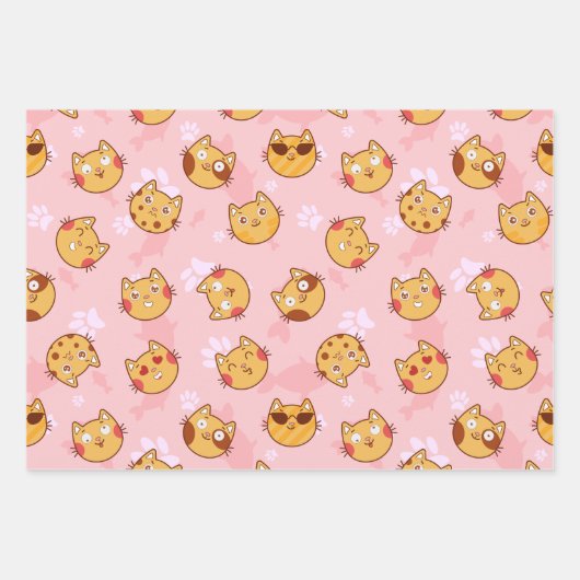 Katten en verfdrukken Verpakkingspapierset Inpakpapier Vel (Voorkant 2)