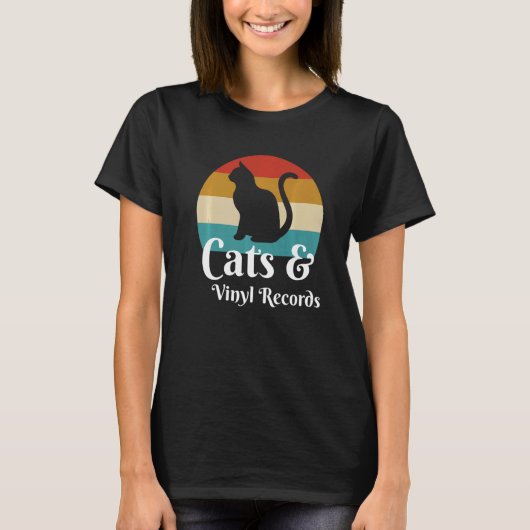 Katten en vinylplaten t-shirt (Voorkant)