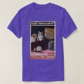 Katten en viool Gemakkelijk afgeleid door katten e T-shirt (Design voorkant)