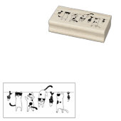 Katten en vishakken rubberstempel (Gestempeld)
