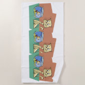 Katten- en viskom clipart strandlaken (Voorkant)