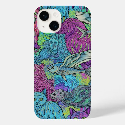 Katten en visvogels van Natasha Us Case-Mate iPhone Case (Achterkant)