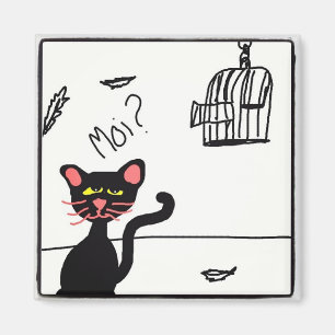 Katten en vogels magneet