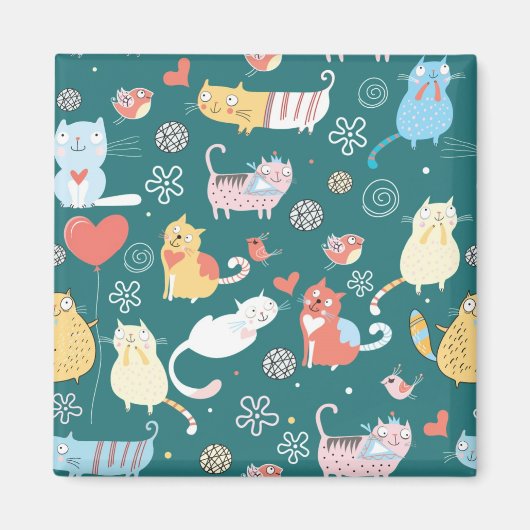 Katten en vogels magneet (Voorkant)