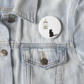 Katten en vogels ronde button 5,7 cm (In situ)
