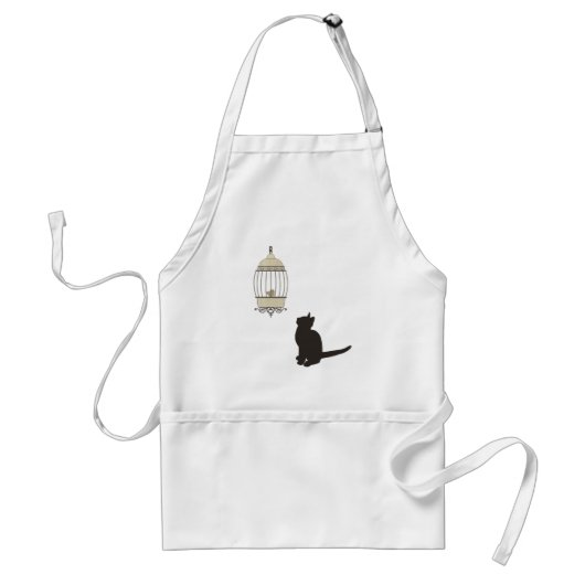 Katten en vogels standaard schort (Voorkant)