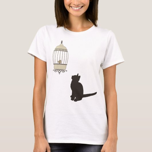 Katten en vogels t-shirt (Voorkant)