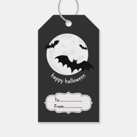 Katten en volledige maan naar en van Happy Hallowe Cadeaulabel (Voorkant)