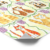 Katten en Vrienden na William Morris Poster (Hoek)