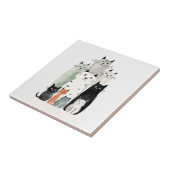 Katten en Vrienden Waterverf Gouache Illustratie Tegeltje (Zijkant)