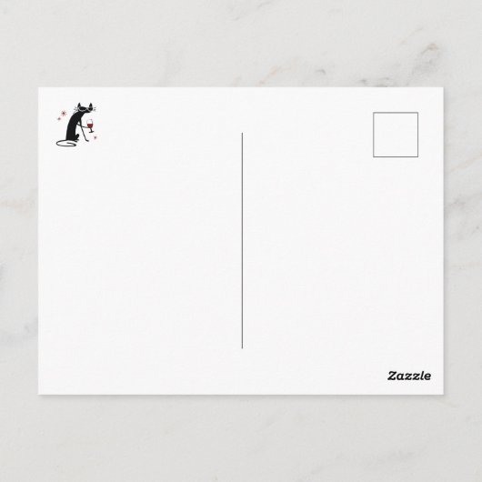 Katten en Wijn Feline Fijne Wijn Pun met Kat Briefkaart (Achterkant)