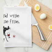 Katten en Wijn Feline Fijne Wijn Pun met Kat Theedoek (Quarter Fold)