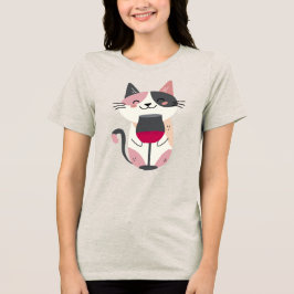 Katten en wijn | Funny Cat Lover Tri-Blend Shirt