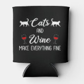 Katten en wijn maken alles goed blikjeskoeler (Voorkant)