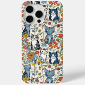 Katten en Wildbloemen Illustraties Boho Case-Mate iPhone Case (Achterkant)