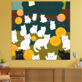 Katten en wol canvas afdruk (Insitu (Woonkamer))