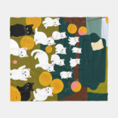 Katten en wol fleece deken (Voorkant (Horizontaal))