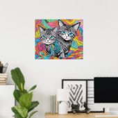 Katten en wol poster (Thuiskantoor)
