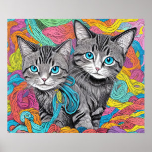 Katten en wol poster