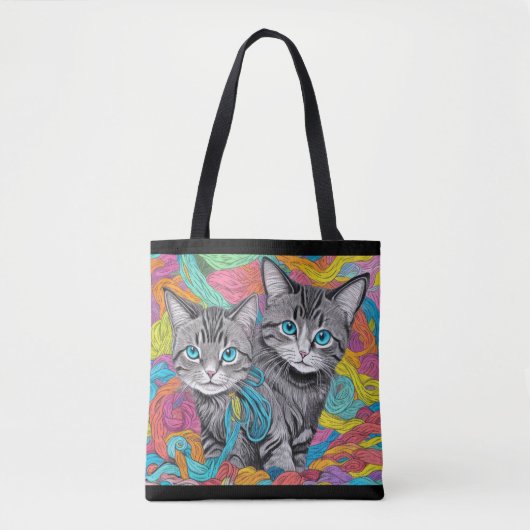 Katten en wol tote bag (Voorkant)