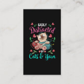 Katten en Yarn hebben Funny Crochet Woman veroorde Visitekaartje (Voorkant)