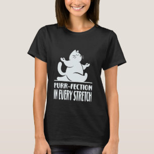 Katten en yoga, grappige spreuk schattige kat in y t-shirt
