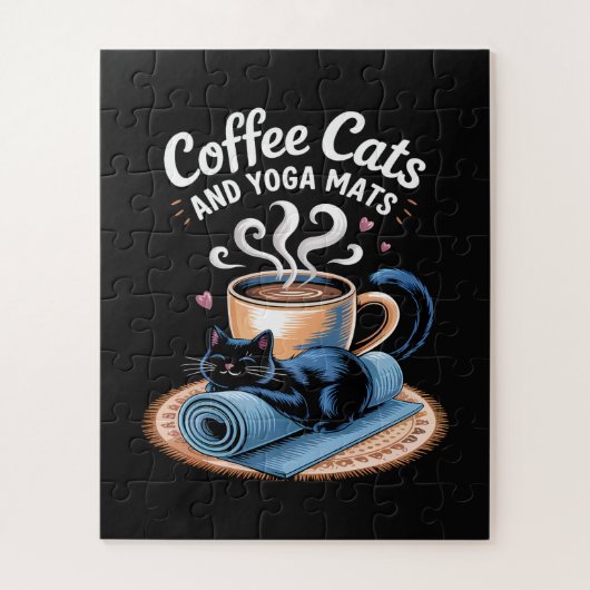 Katten en yogamatten grappige kat yoga legpuzzel (Verticaal)