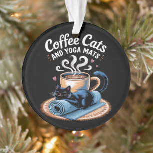 Katten en yogamatten Grappige Kattenyoga Ornament
