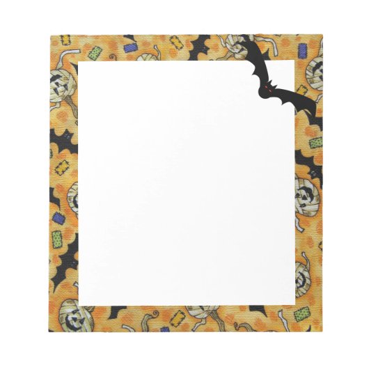 Katten en Zombie Jack-O-Lantern Notitieblok (Voorkant)