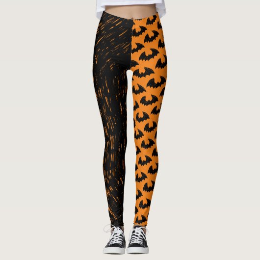 Katten en zwarte inkt - Oranje Leggings (Voorkant)