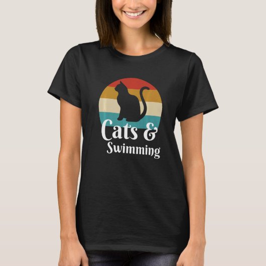 Katten en zwemmen t-shirt (Voorkant)