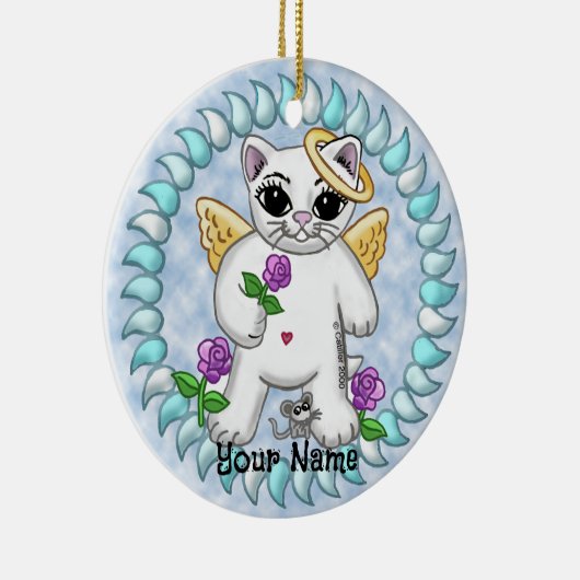 Katten engel keramisch ornament (Rechts)