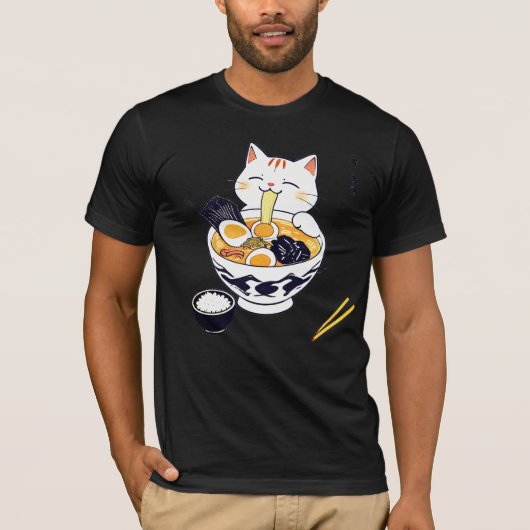 Katten eten Chinees T-shirt (Voorkant)