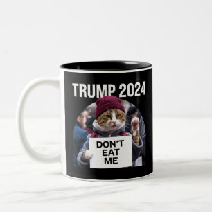Katten Eten Me Niet Voor Trump 2024  Tweekleurige Koffiemok