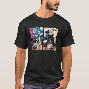 Katten eten Ramen u2013 Kunst Sterrennacht, Kanaga T-shirt