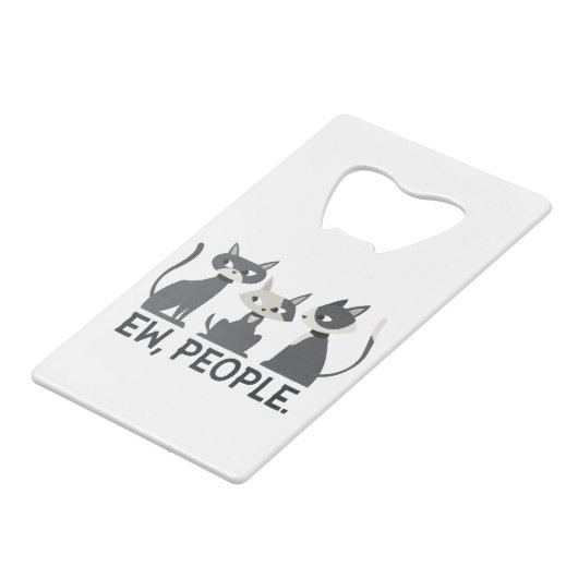 Katten, Ew, Mensen Creditkaart Flessenopener (Achterkant Gekanteld)