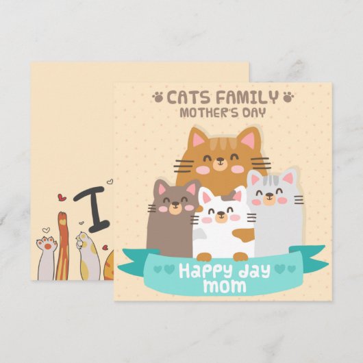 Katten Feestdagenkaart (Voorkant / Achterkant)