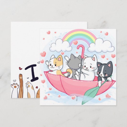 Katten Feestdagenkaart (Voorkant / Achterkant)