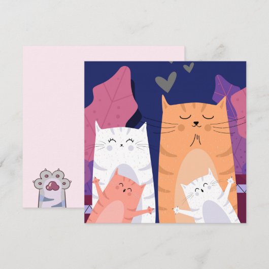 Katten Feestdagenkaart (Voorkant / Achterkant)