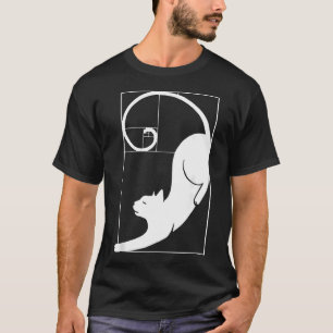 Katten Fibonacci Spiraal Heilige Geometrie Verhoud T-shirt