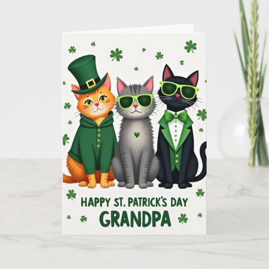 Katten Fijne St. Patrick's Dag Opa Kaart (Voorkant)