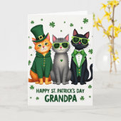 Katten Fijne St. Patrick's Dag Opa Kaart (Gele Bloem)